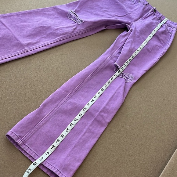 AFRM ODEN Purple Distressed Jeans - 26 - Picture 7 of 12